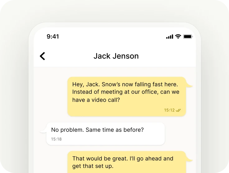 YakChat in mobile browser