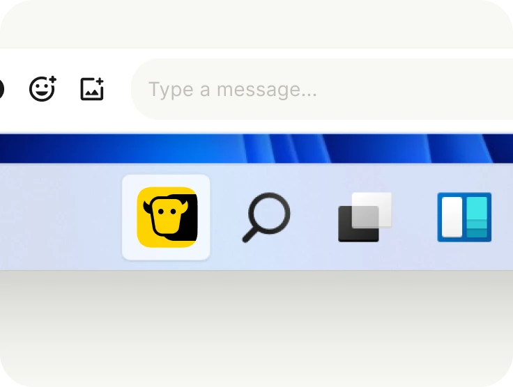 YakChat in Microsoft Windows taskbar