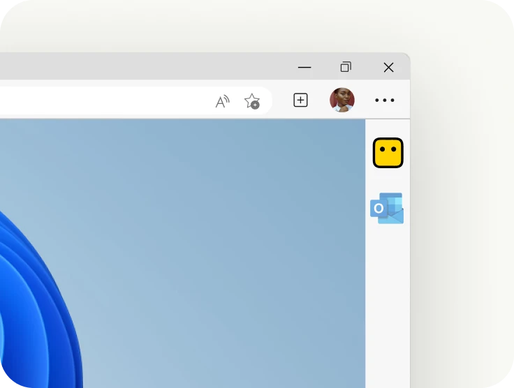 YakChat pinned Microsoft Edge sidebar