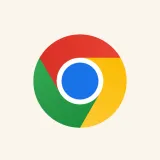 Google Chrome browser logo: a circular icon with a blue center, surrounded by segments of red, yellow, and green, on a light beige background.